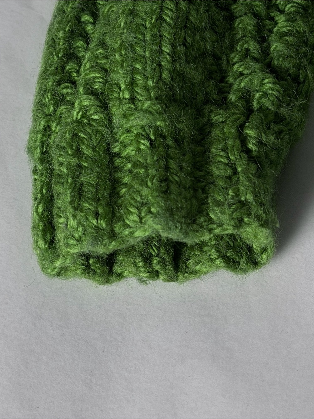 Hand Crafted Cozy Green Chunky Knit Button Cardigan for Kids - Picture 3 of 5